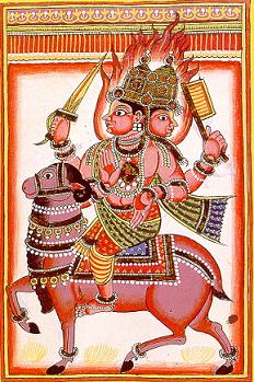 Historical depiction of Agni, Vedic God of Fire