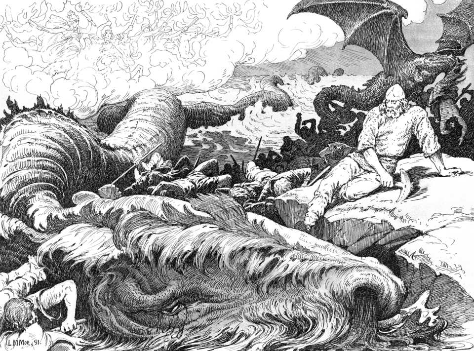 Historical depiction of Jormungandr